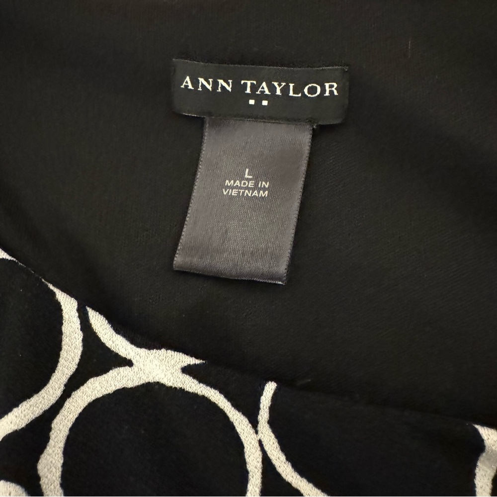 Ann Taylor Black & White Circles Dress Size Large - Picture 6 of 9